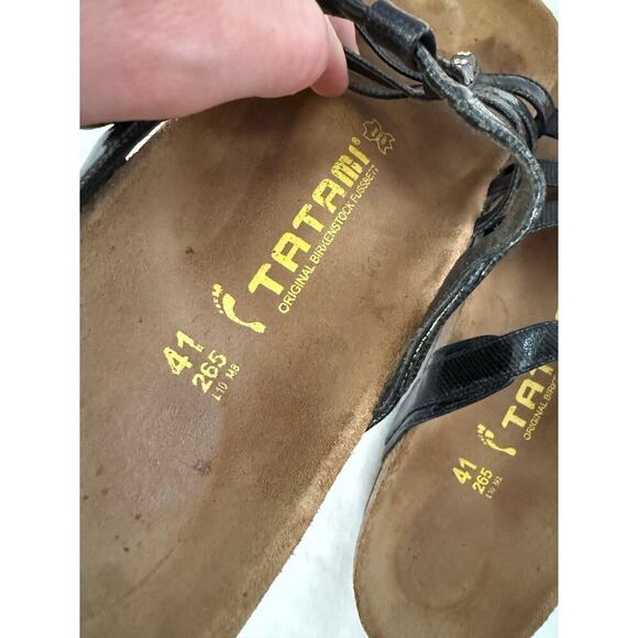 Birkenstock Tatami Black Suede Strappy Slip On Sandals Sz 41/10 GS - Picture 5 of 5